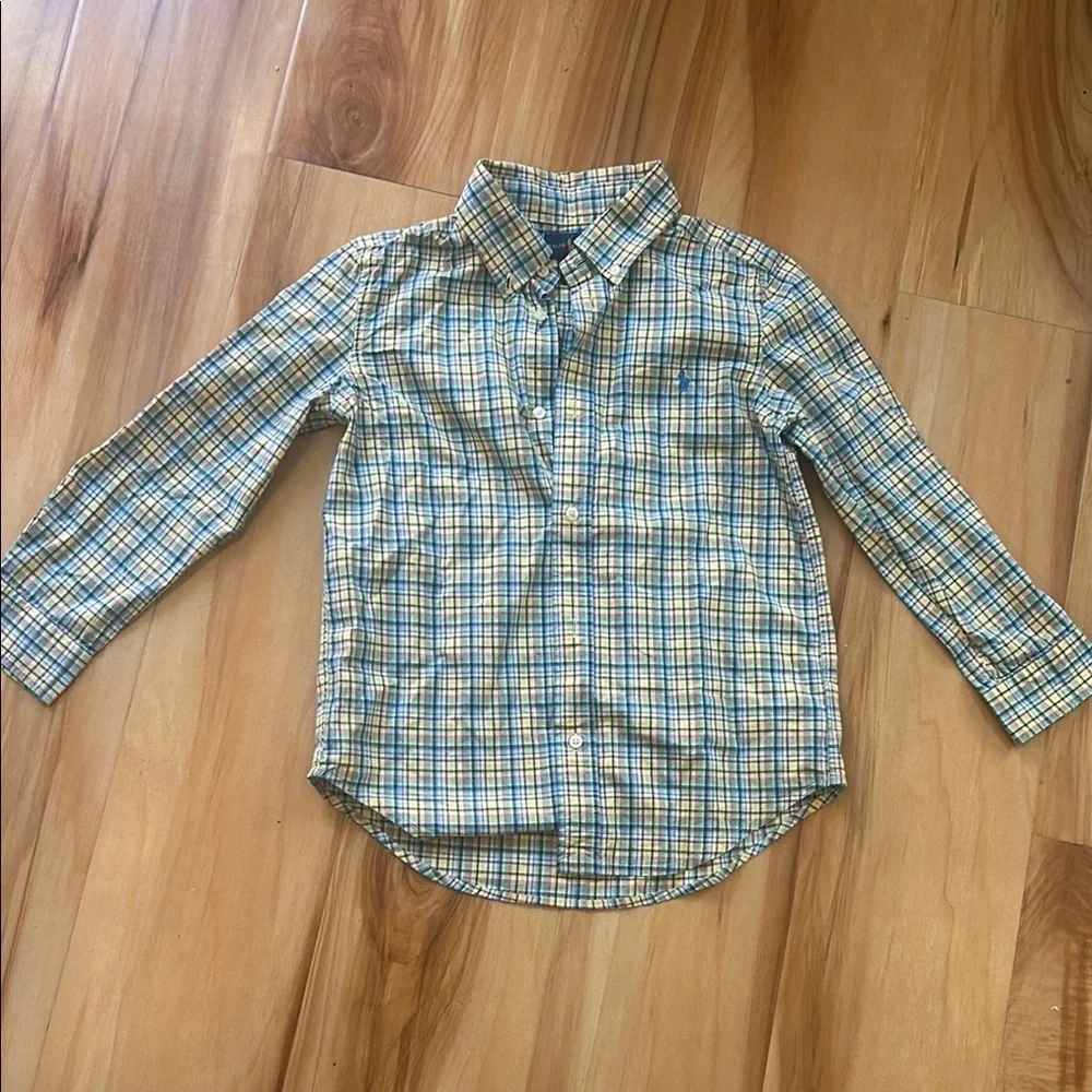 Ralph Lauren Blue Label Blue and Yellow Button Down Shirt